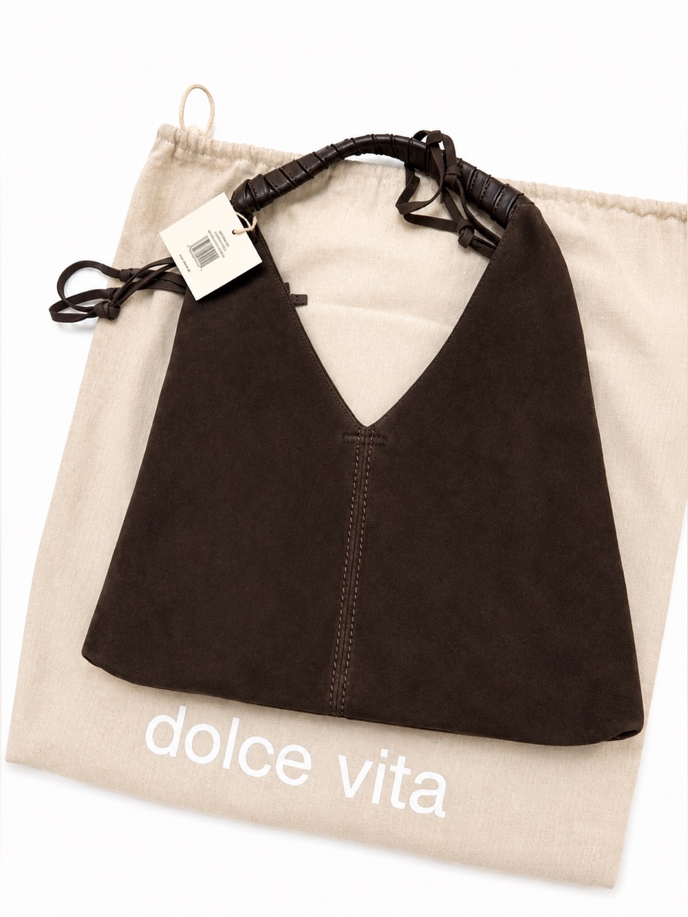 Dolce Vita Merrick Espresso Suede Slouchy Hobo Bag BNWT - Picture 14 of 16